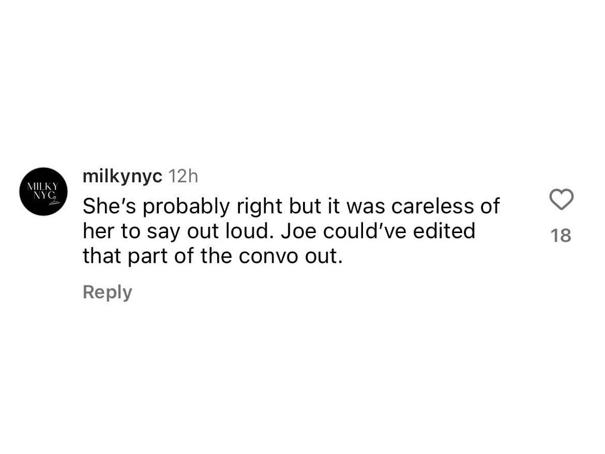 Another user calls her careless (image via @milknyc on Instagram)